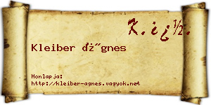 Kleiber Ágnes névjegykártya