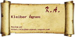 Kleiber Ágnes névjegykártya