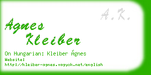 agnes kleiber business card
