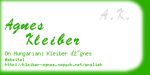 agnes kleiber business card